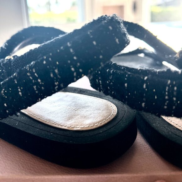Stuart Weitzman Vail Sport Black Tweed Sandals - Size 6.5 - Excellent Condition - Picture 14 of 16
